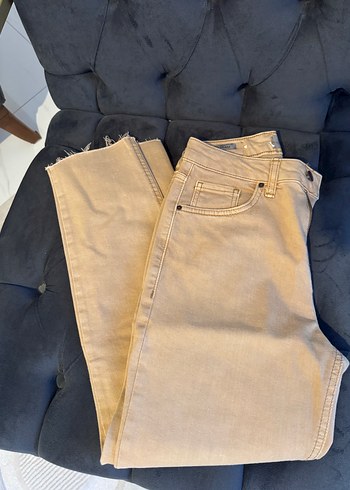LTB Bej-Kahve Yüksek Bel Regular Fit Kadın Denim Pantolon