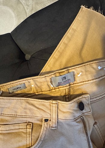 s Beden LTB Bej-Kahve Yüksek Bel Regular Fit Kadın Denim Pantolon