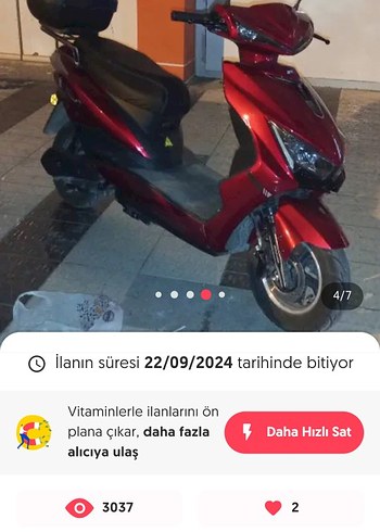 Koyu Kırmızı Motosiklet pazarlık payı - Görsel 4