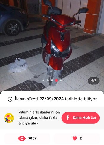 Koyu Kırmızı Motosiklet pazarlık payı - Görsel 3