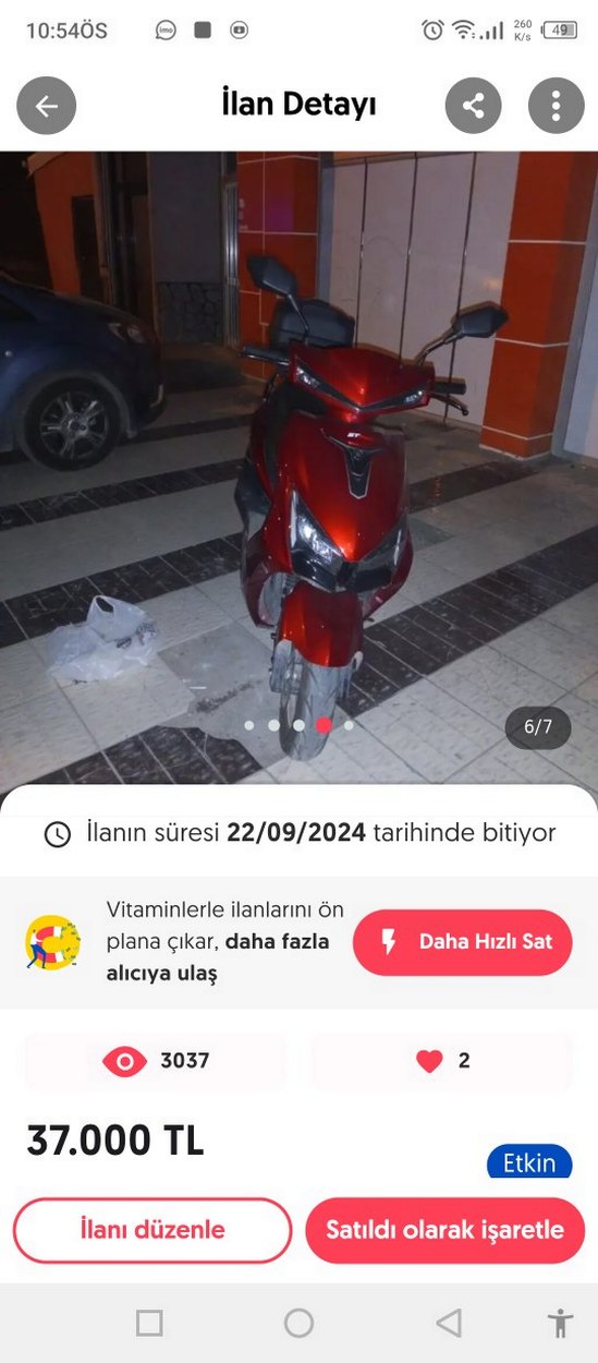 Koyu Kırmızı Motosiklet pazarlık payı - Görsel 3