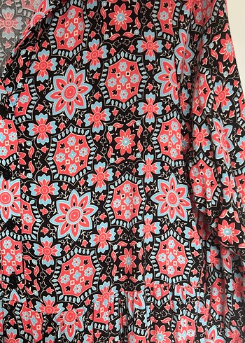 Uzun Kol, Düğmeli, Bohem Kadın Elbise - Görsel 3