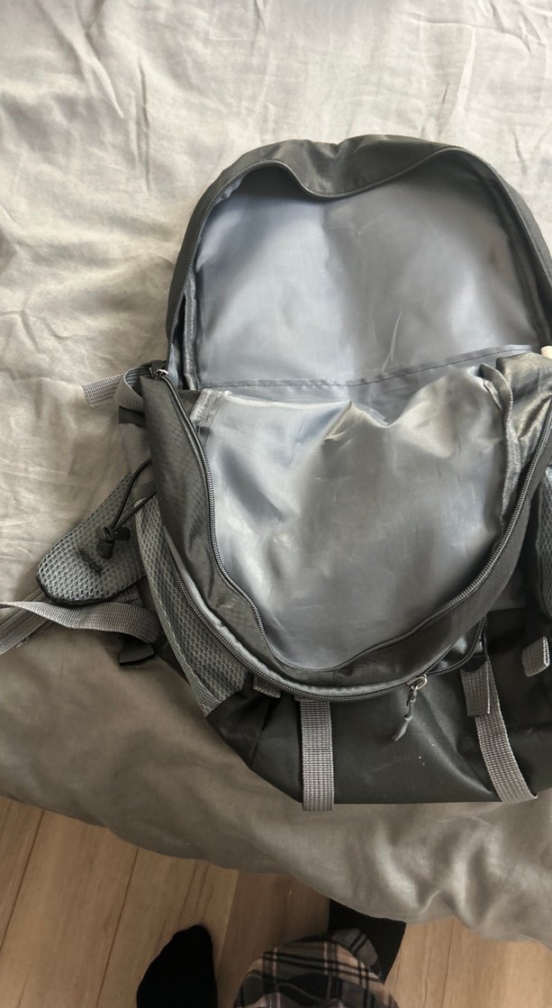 Gri Fermuarlı Biker Sırt Çantası - Görsel 2