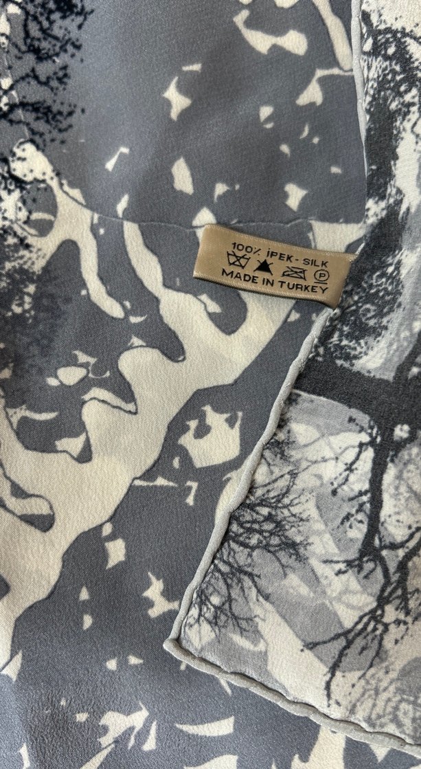 Beymen Bohem Gri Desenli  ipekKadın Şal - Görsel 3