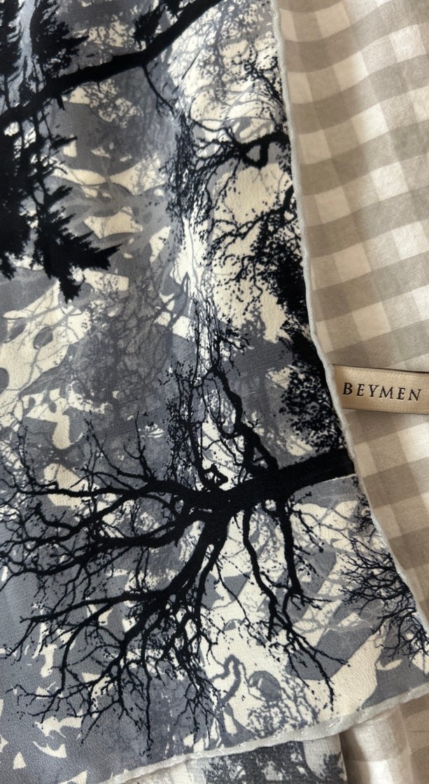 Beymen Bohem Gri Desenli  ipekKadın Şal - Görsel 2