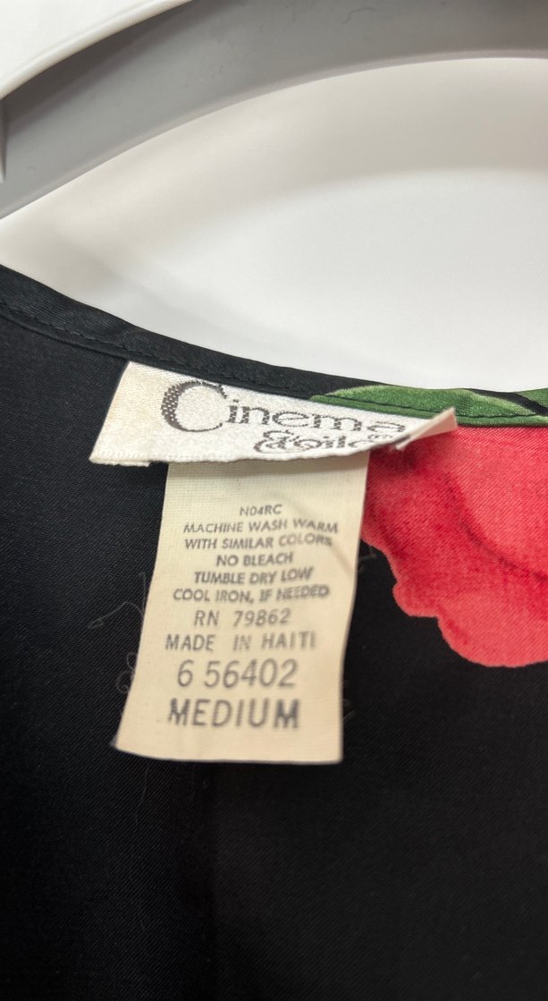 Çiçek Desenli Siyah Kırmızı Midi Gecelik ve Sabahlik - Görsel 5