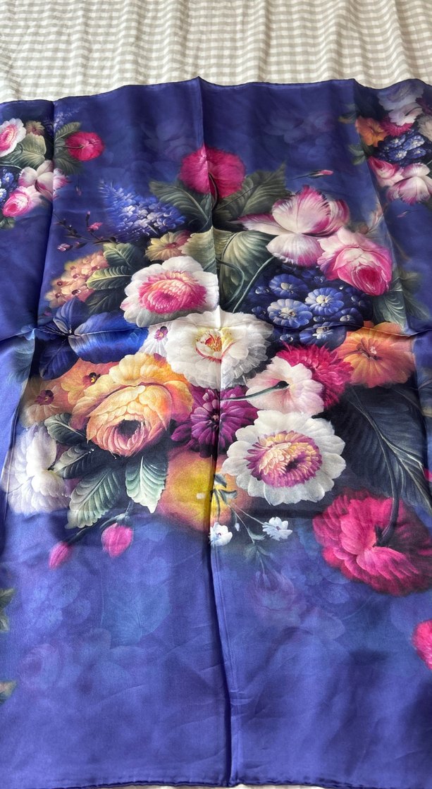 Mor Bohem Tarzı Kadın İpek Şal - Görsel 2