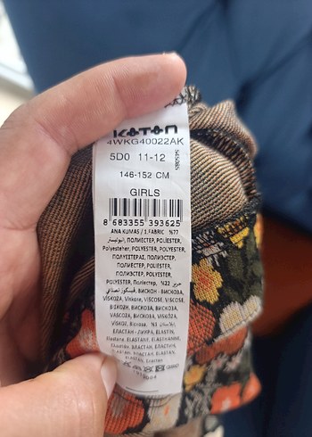 kız çocuk çiçekli şort etek,kruvaze beli lastikli - Görsel 4