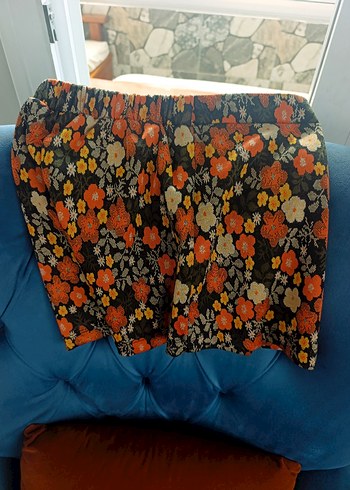 kız çocuk çiçekli şort etek,kruvaze beli lastikli - Görsel 2