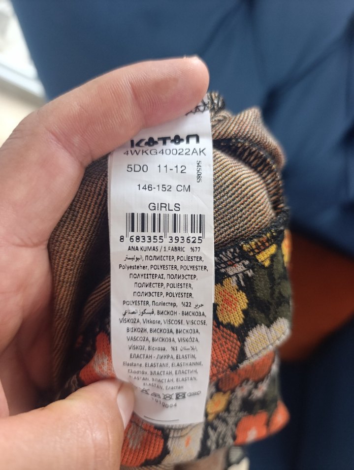 kız çocuk çiçekli şort etek,kruvaze beli lastikli - Görsel 4