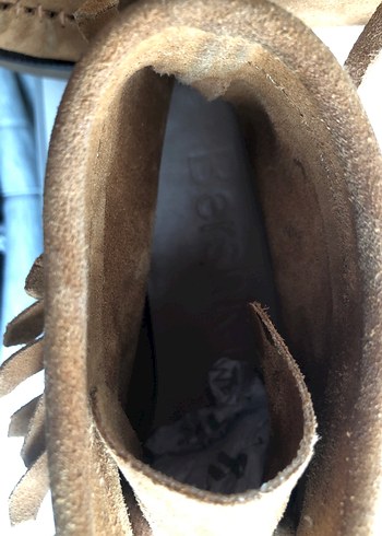 Puskullu kadin deri suet bot - Görsel 4