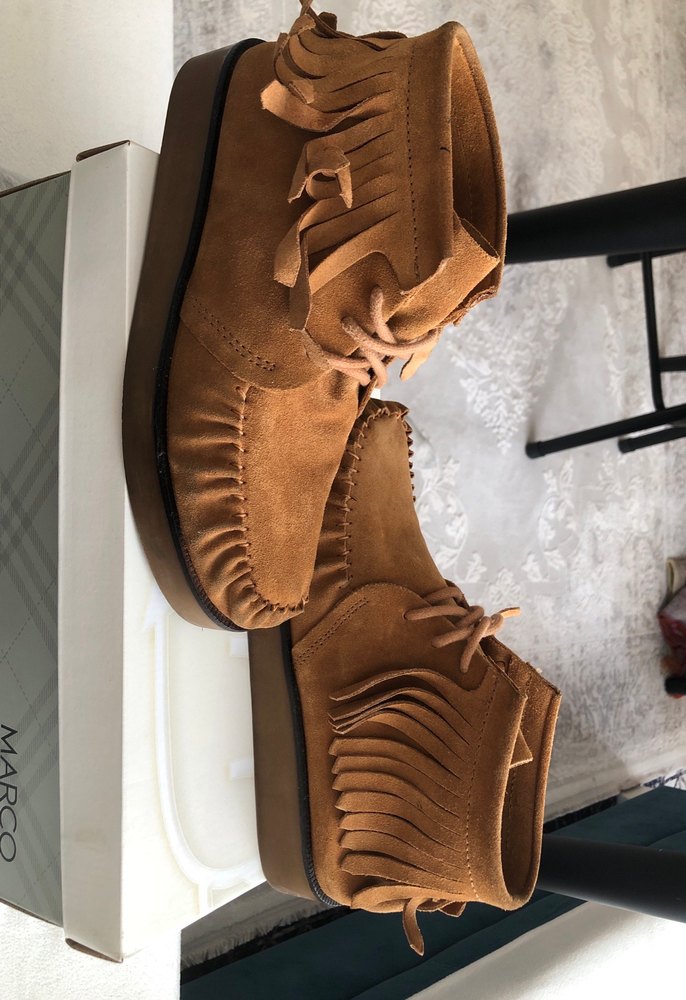 Puskullu kadin deri suet bot - Görsel 2