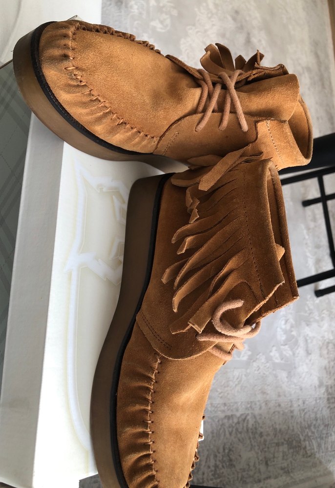 Puskullu kadin deri suet bot - Görsel 3