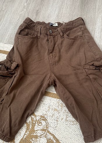 Kahverengi Süet Kemerli Rahat Bermuda Şort - Görsel 4