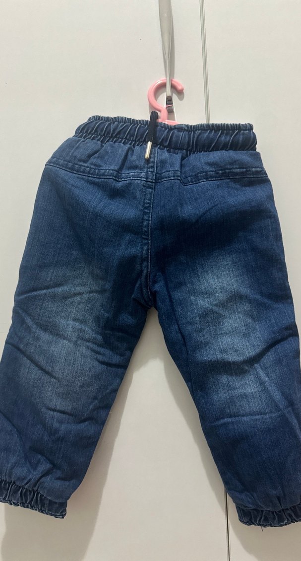 Nakışlı Mavi kız Çocuk Denim Pantolon - Görsel 3