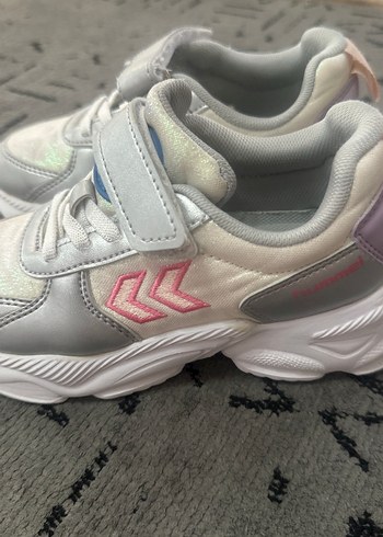 Kız Çocuk Gri Bağcıklı Cırtcırtlı Spor Ayakkabı - Görsel 4