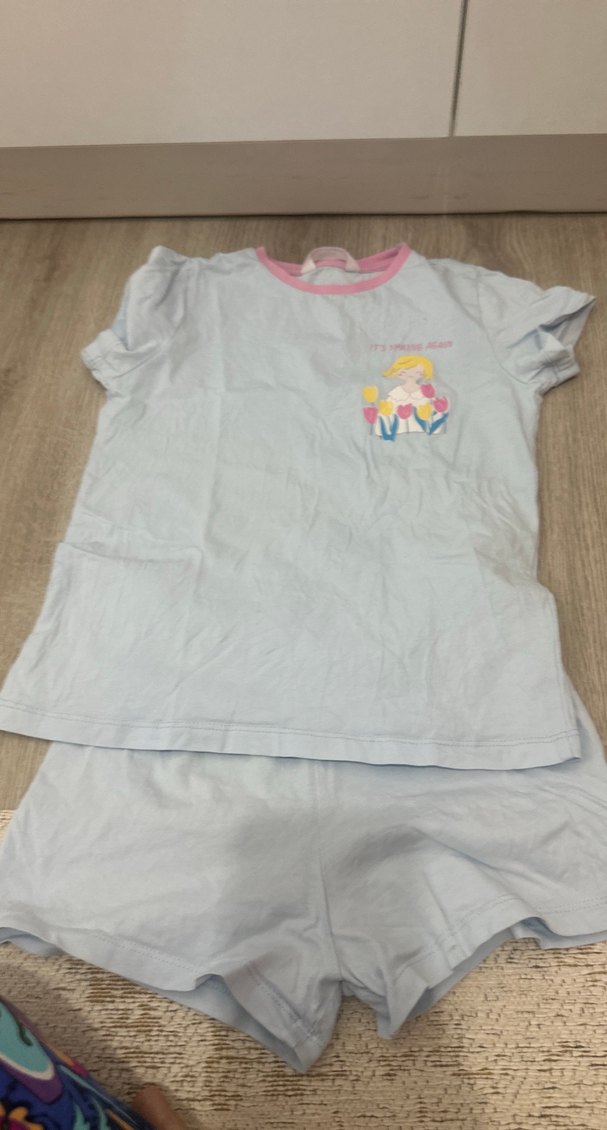 Kız Çocuk Pastel Renkli Pamuklu Pijama Takımı - Görsel 2