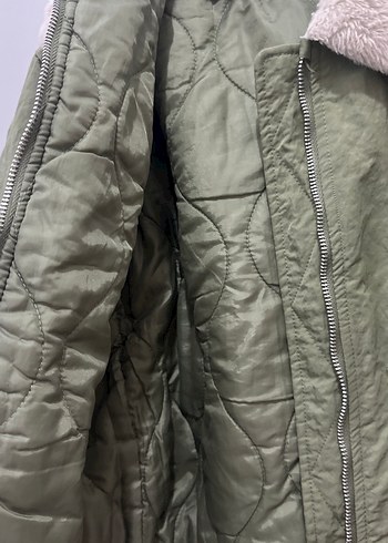 Kürk Detaylı Yeşil çocuk mont - Görsel 5