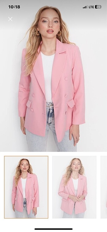 xl Beden Pembe regular blazer ceket astarlı