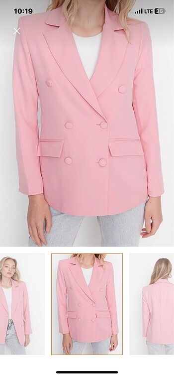 xl Beden pembe Renk Pembe regular blazer ceket astarlı
