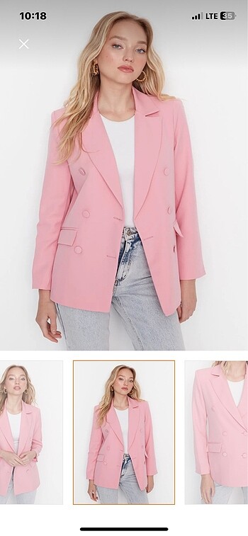 Pembe regular blazer ceket astarlı