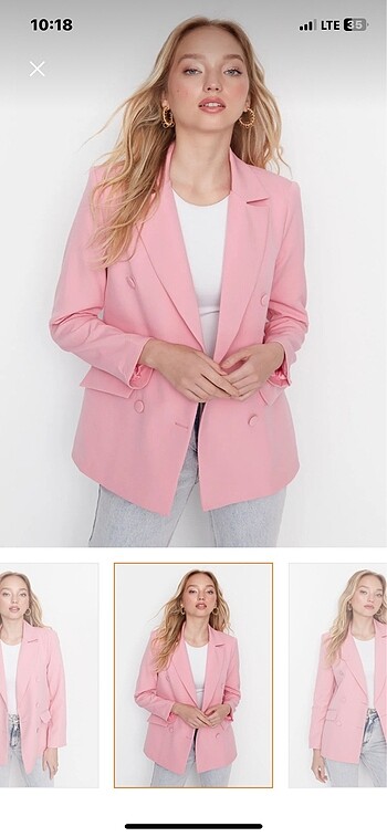 Trendyol & Milla Pembe regular blazer ceket astarlı
