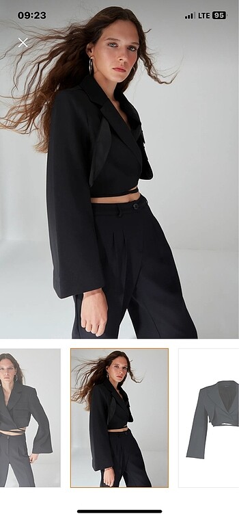 Trendyol & Milla Siyah crop blazer ceket