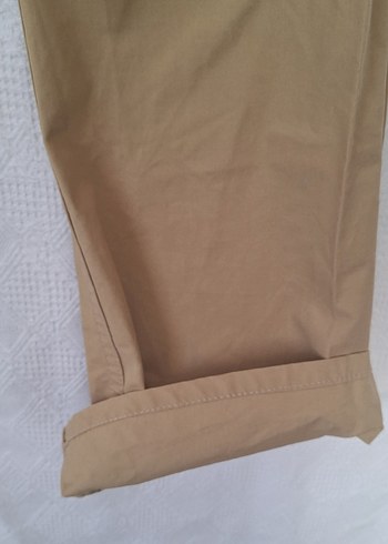 Bej Kadın Pamuklu Kumaş Pantolon - Görsel 5
