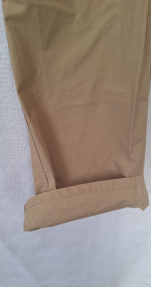 Bej Kadın Pamuklu Kumaş Pantolon - Görsel 5