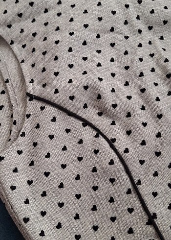 Gri ,kalp desenli yuvarlak Yakalı Midi Elbise - Görsel 5