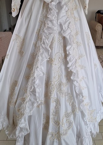 Beyaz Klasik Prenses Gelinlik - Görsel 4