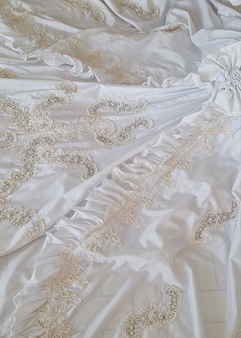 Beyaz Klasik Prenses Gelinlik - Görsel 5