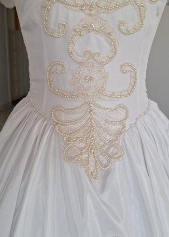 Beyaz Klasik Prenses Gelinlik - Görsel 3