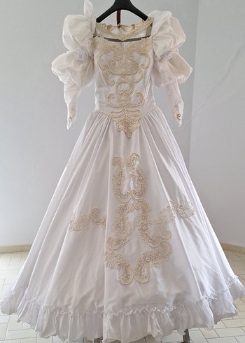 Beyaz Klasik Prenses Gelinlik - Görsel 9