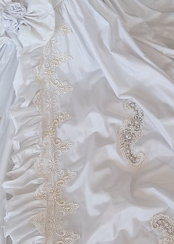 Beyaz Klasik Prenses Gelinlik - Görsel 8