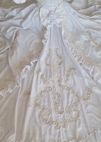 Beyaz Klasik Prenses Gelinlik - Görsel 6