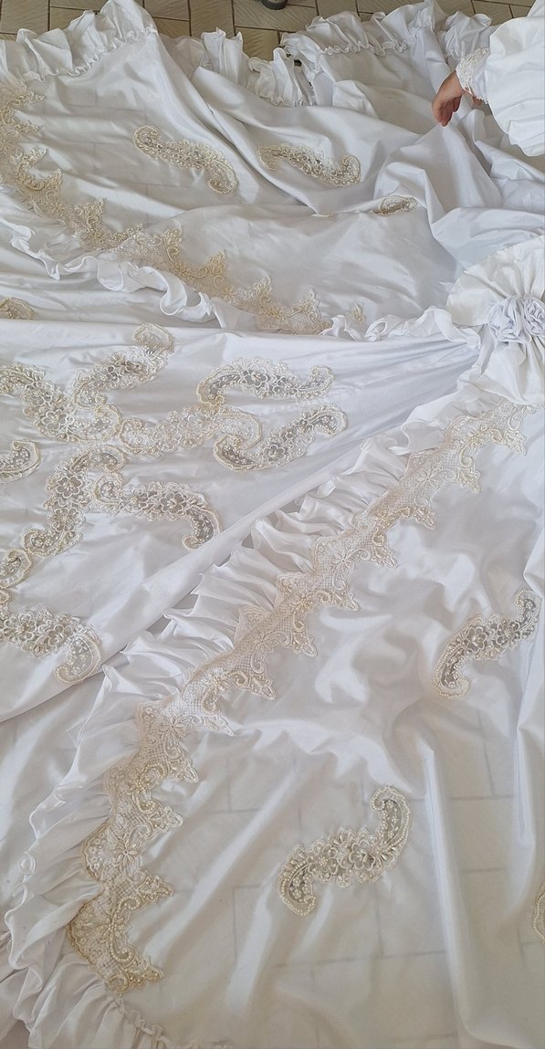 Beyaz Klasik Prenses Gelinlik - Görsel 5