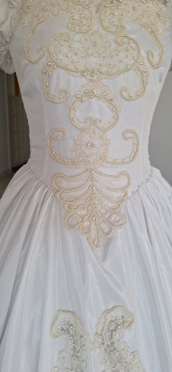 Beyaz Klasik Prenses Gelinlik - Görsel 3