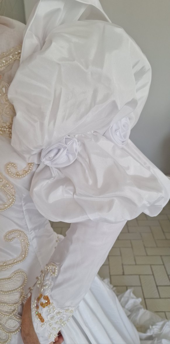 Beyaz Klasik Prenses Gelinlik - Görsel 2