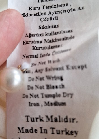 İnci Detaylı Beyaz Uzun Kollu Elbise - Görsel 10