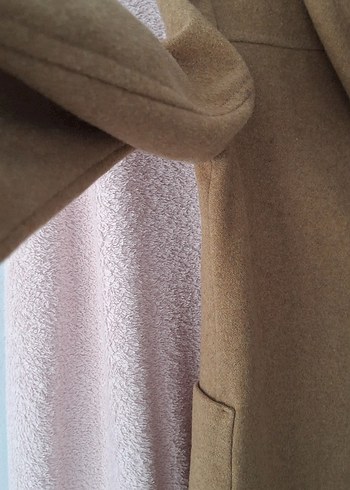 Kapüşonlu Taba Renk Kaban - Görsel 8