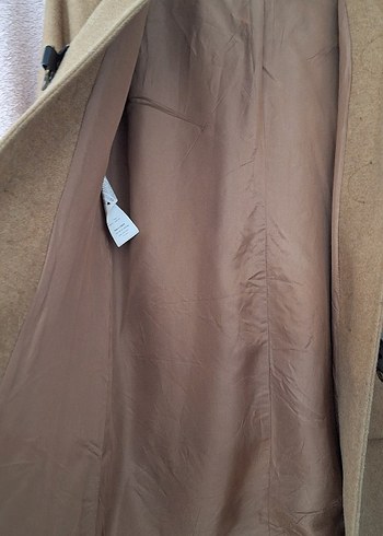 Kapüşonlu Taba Renk Kaban - Görsel 7