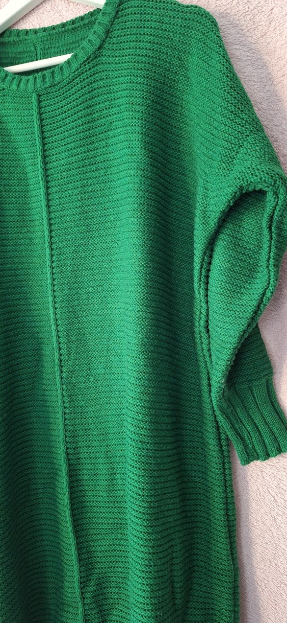 Yeşil Uzun Kollu Örgü Kadın Kazak - Görsel 3