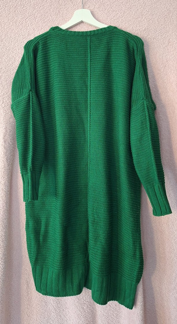 Yeşil Uzun Kollu Örgü Kadın Kazak - Görsel 4