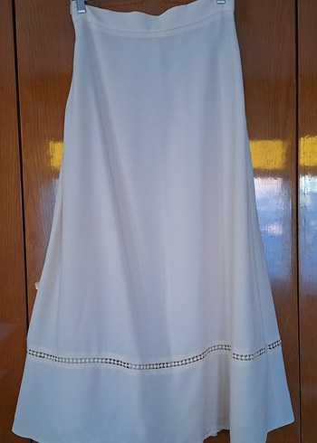 Bej Drapeli Kadın Uzun Etek - Görsel 4