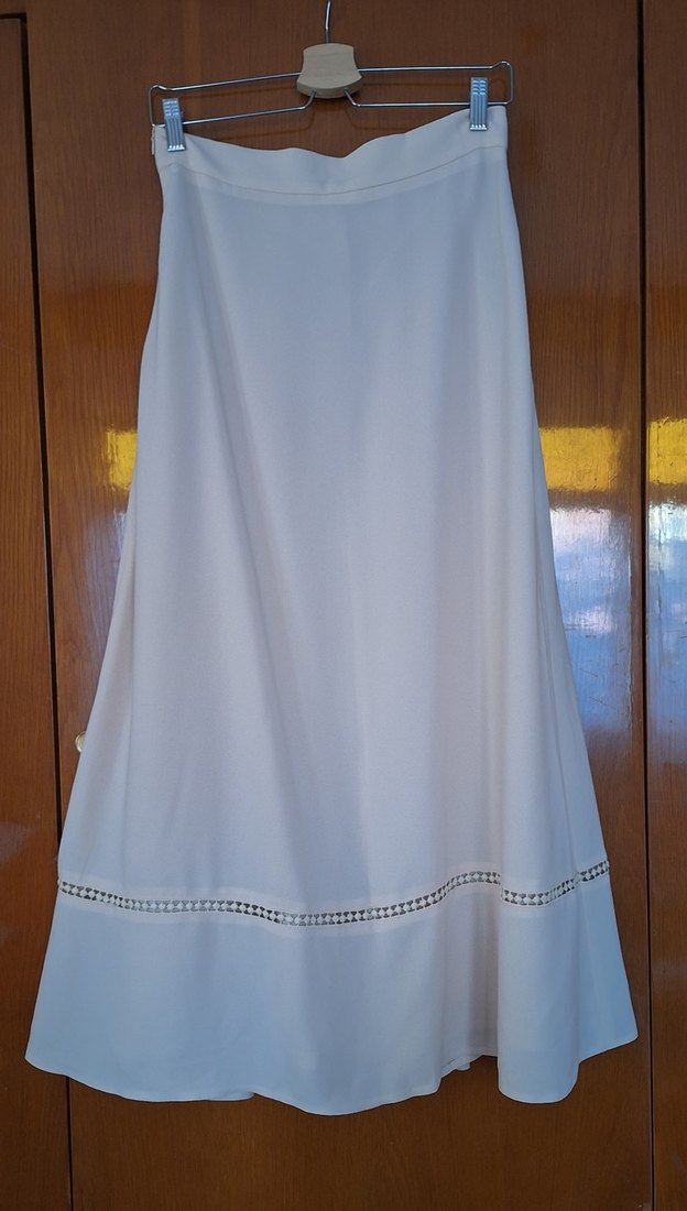 Bej Drapeli Kadın Uzun Etek - Görsel 4