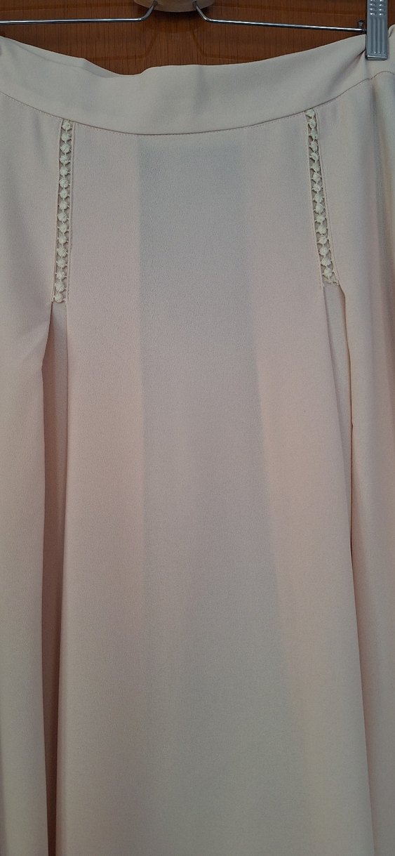 Bej Drapeli Kadın Uzun Etek - Görsel 3