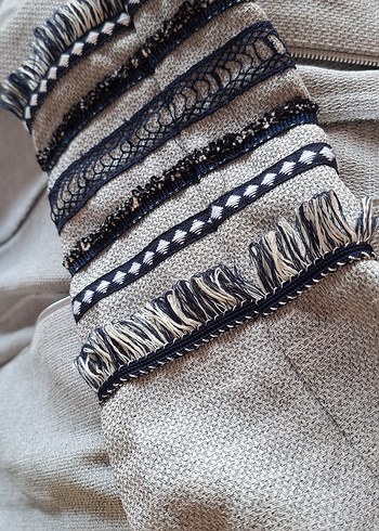 Nakışlı Bohem Gri Uzun giy Çık tunik - Görsel 6