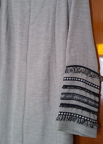 Nakışlı Bohem Gri Uzun giy Çık tunik - Görsel 3