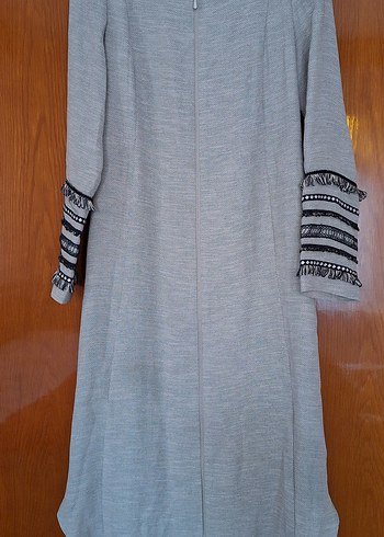 Nakışlı Bohem Gri Uzun giy Çık tunik - Görsel 2